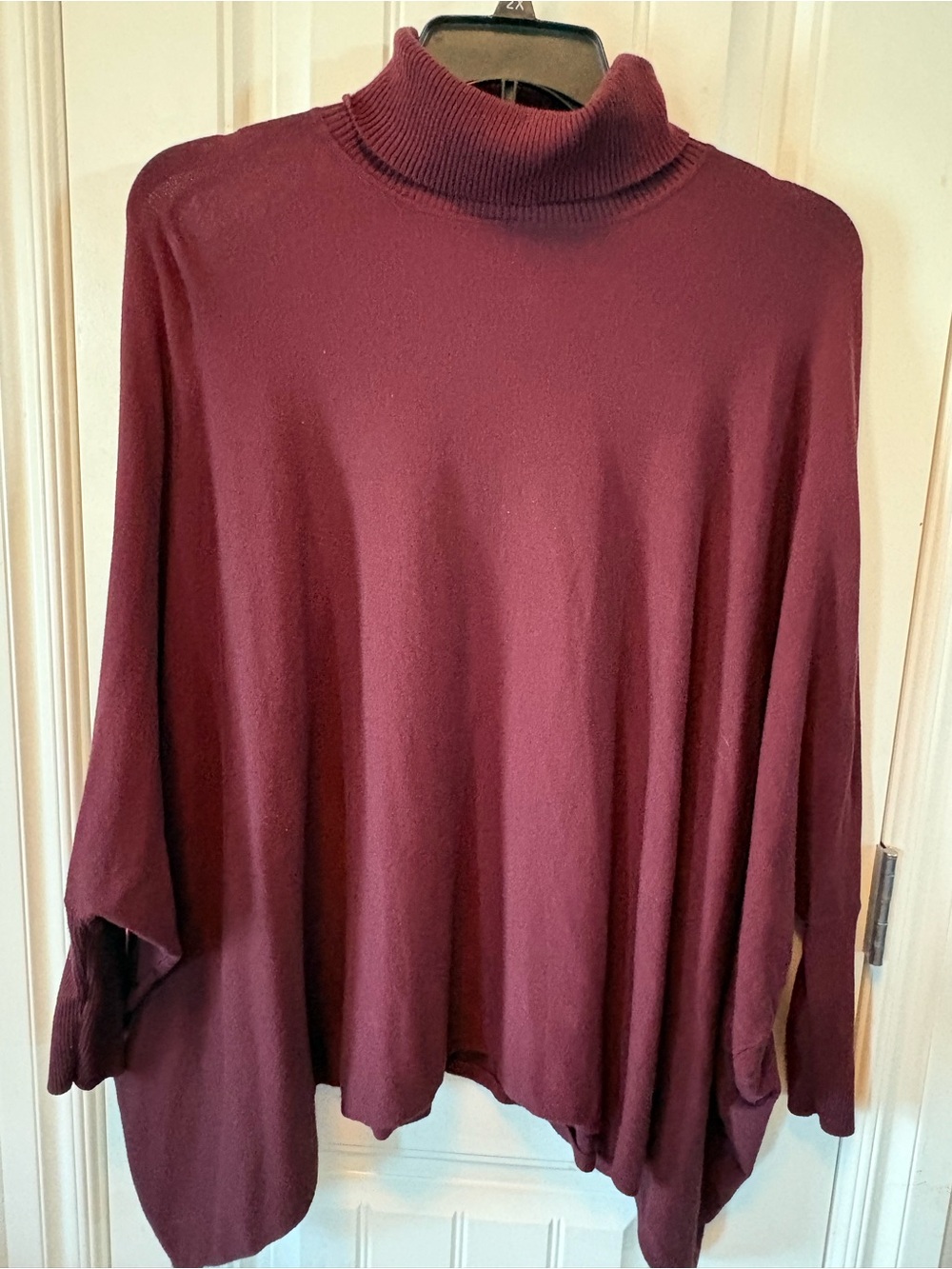 Alfani Burgundy Cowl Neck Draped Sweater